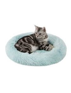Best Friends by Sheri Best Friends by Sheri Oval Shag Faux Fur Cat Bed Baby Blue (21" x 19")