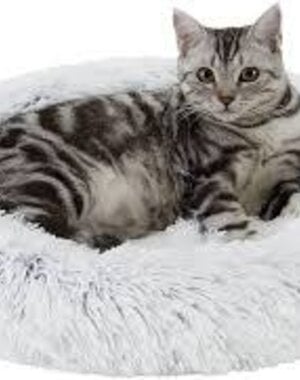 Best Friends by Sheri Best Friends by Sheri Oval Shag Faux Fur Cat Bed Frost (21" x 19")