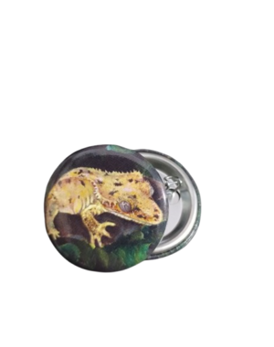  Crested Gecko Button Pin