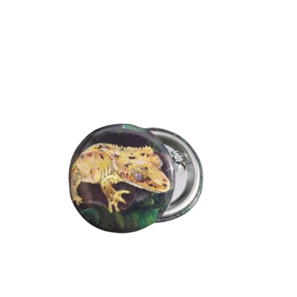 Crested Gecko Button Pin