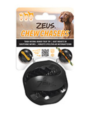 Zeus Zeus Chewchasers Rubber Treat Ball - Black - 7.5 cm diam. (3 in)