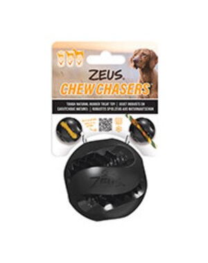 Zeus Zeus Chewchasers Rubber Treat Ball - Black - 7.5 cm diam. (3 in)