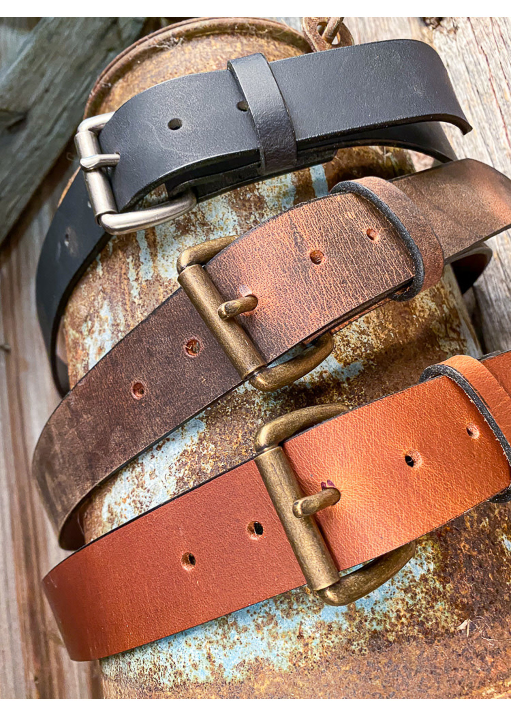 Boyer's Handmade Distressed Brown Belt