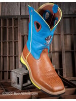 Twisted X Men's Steel Toe Neon Blue/Yellow Square Toe Western Work Boot MLCS012
