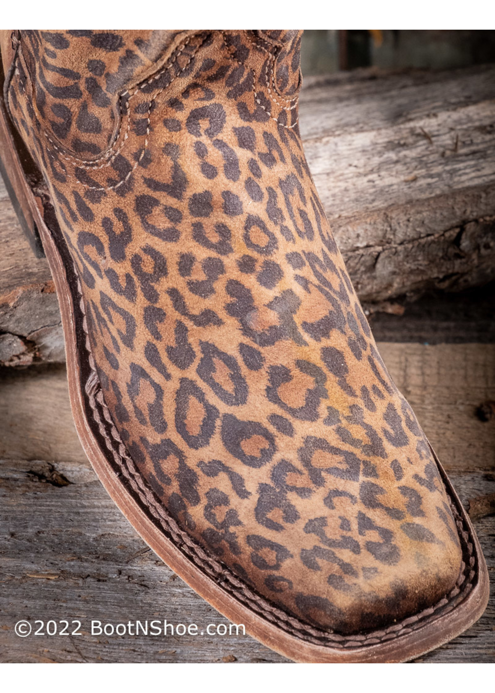 leopard print square toe boots