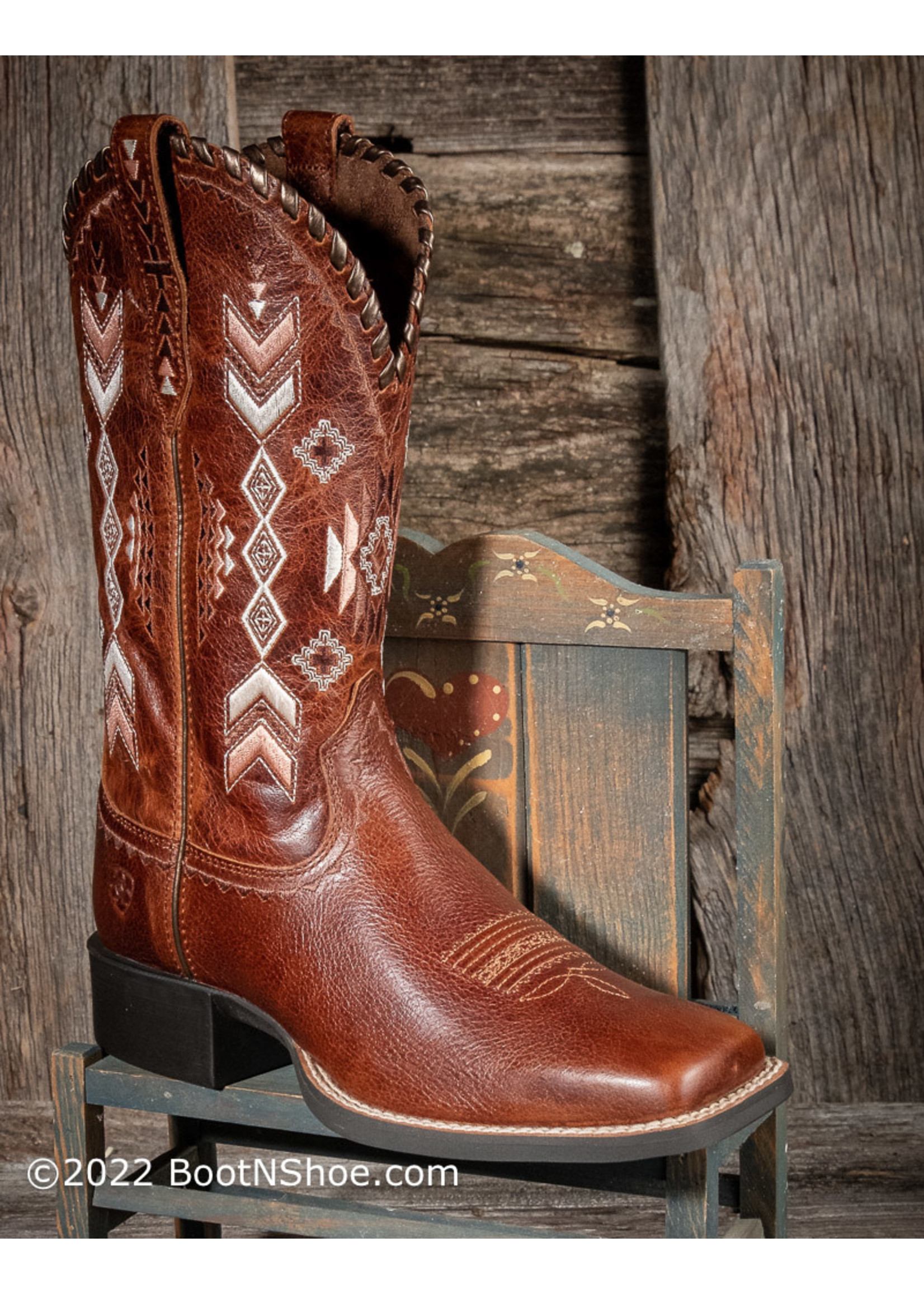 Ariat Women's Round Up Skyler Canyon Tan  w/ embroidery Western Boot 10038327