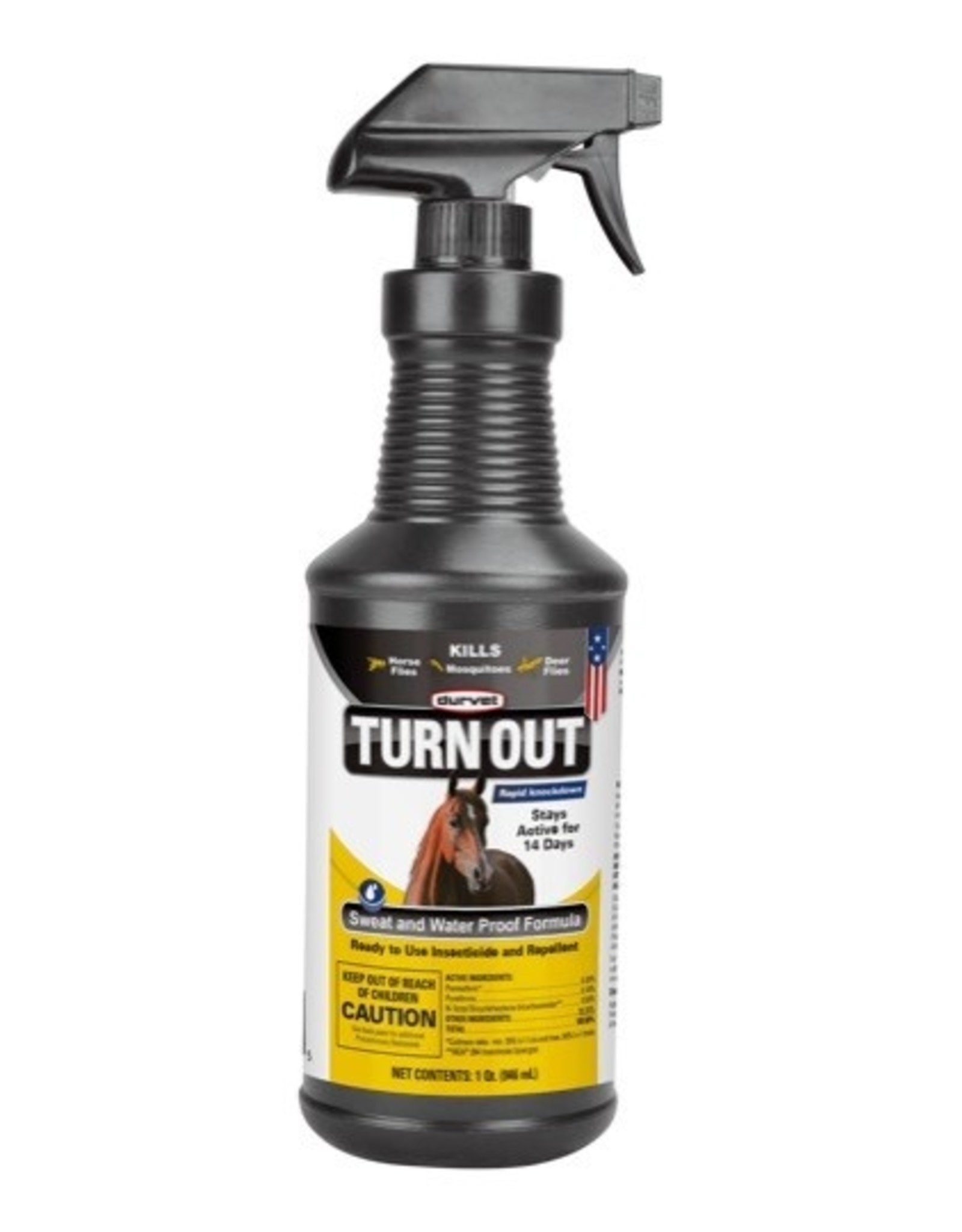 Durvet Fly D-Turn Out Sweat & Waterproof Fly Spray 32 Oz