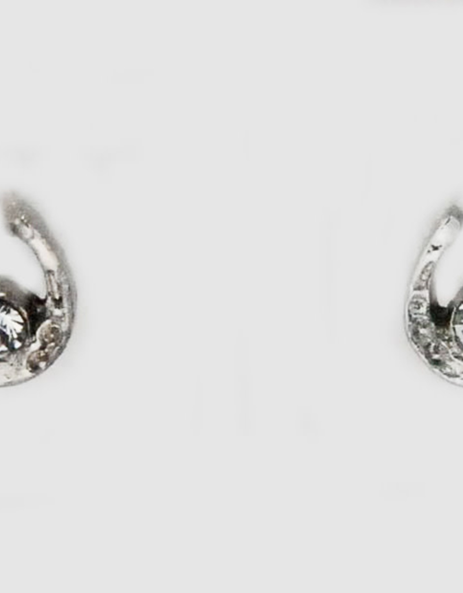 Earrings small horseshoe w/ stone
