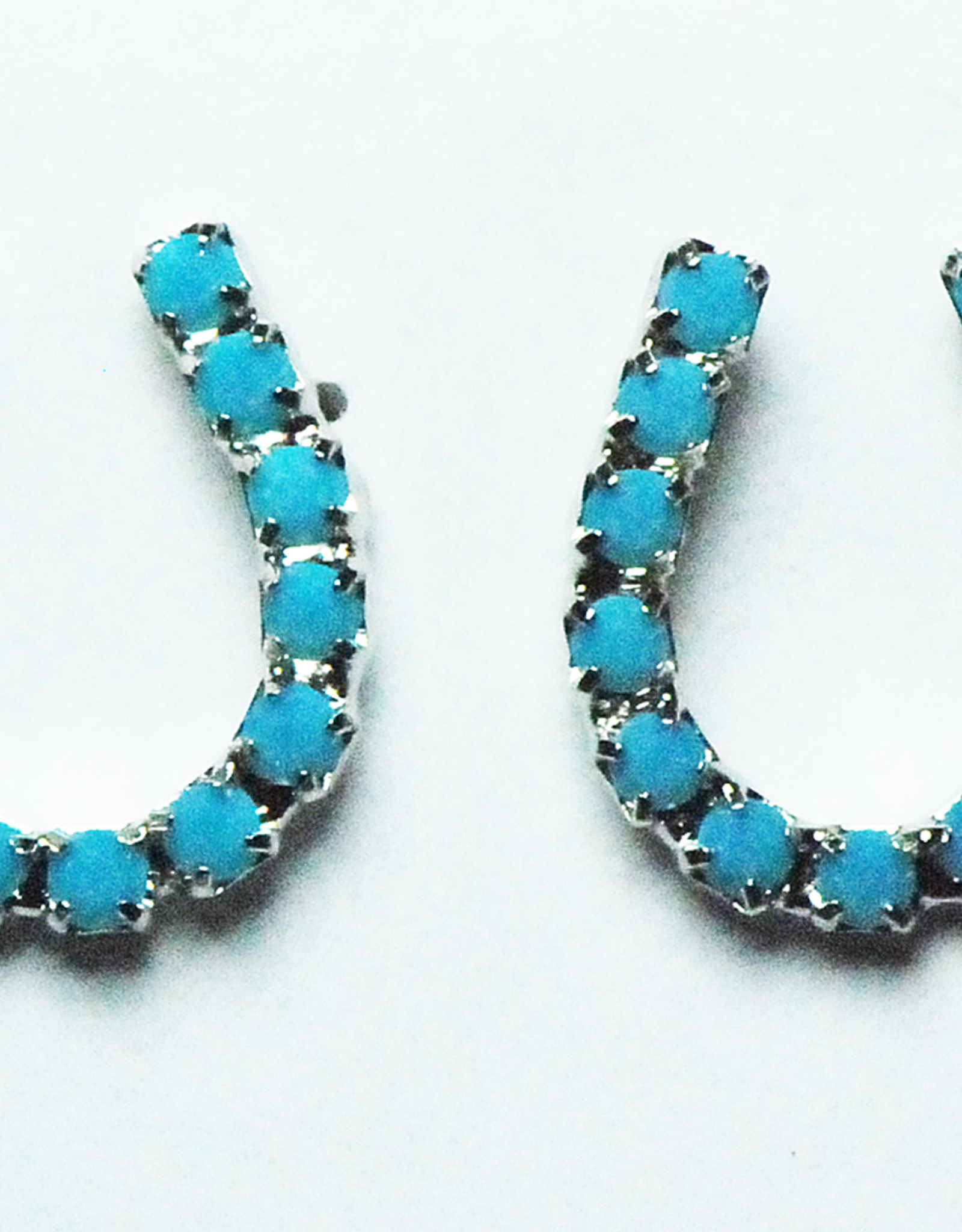 HORSESHOE EARRING W/IM TURQUOIS