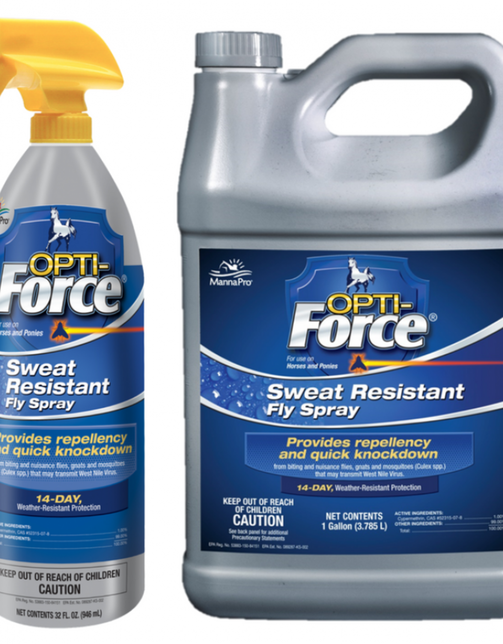 Opti-Force Sweat Resistant Fly Spray Liquid for Horses, 32 oz