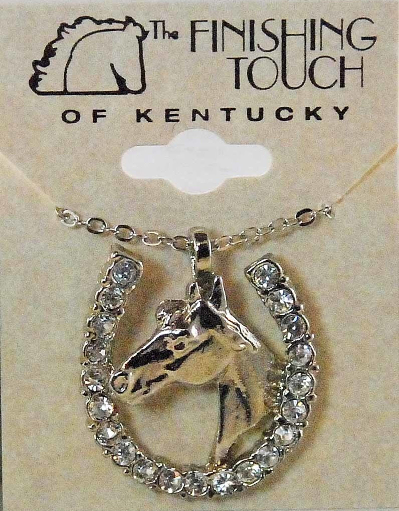 Necklace Horse in Horse Shoe w/ crystal