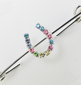 Stock Pin Horseshoe w/ pastel crystals