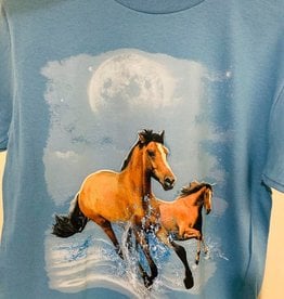 T shirt - Horses running in water