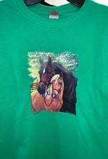 Kids Long Sleeve T Shirt 2 horses