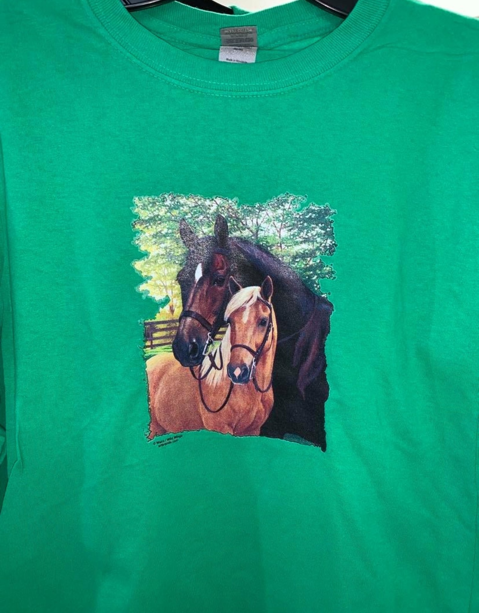 Kids Long Sleeve T Shirt 2 horses