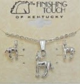 Horse with head turned jewelry gift set