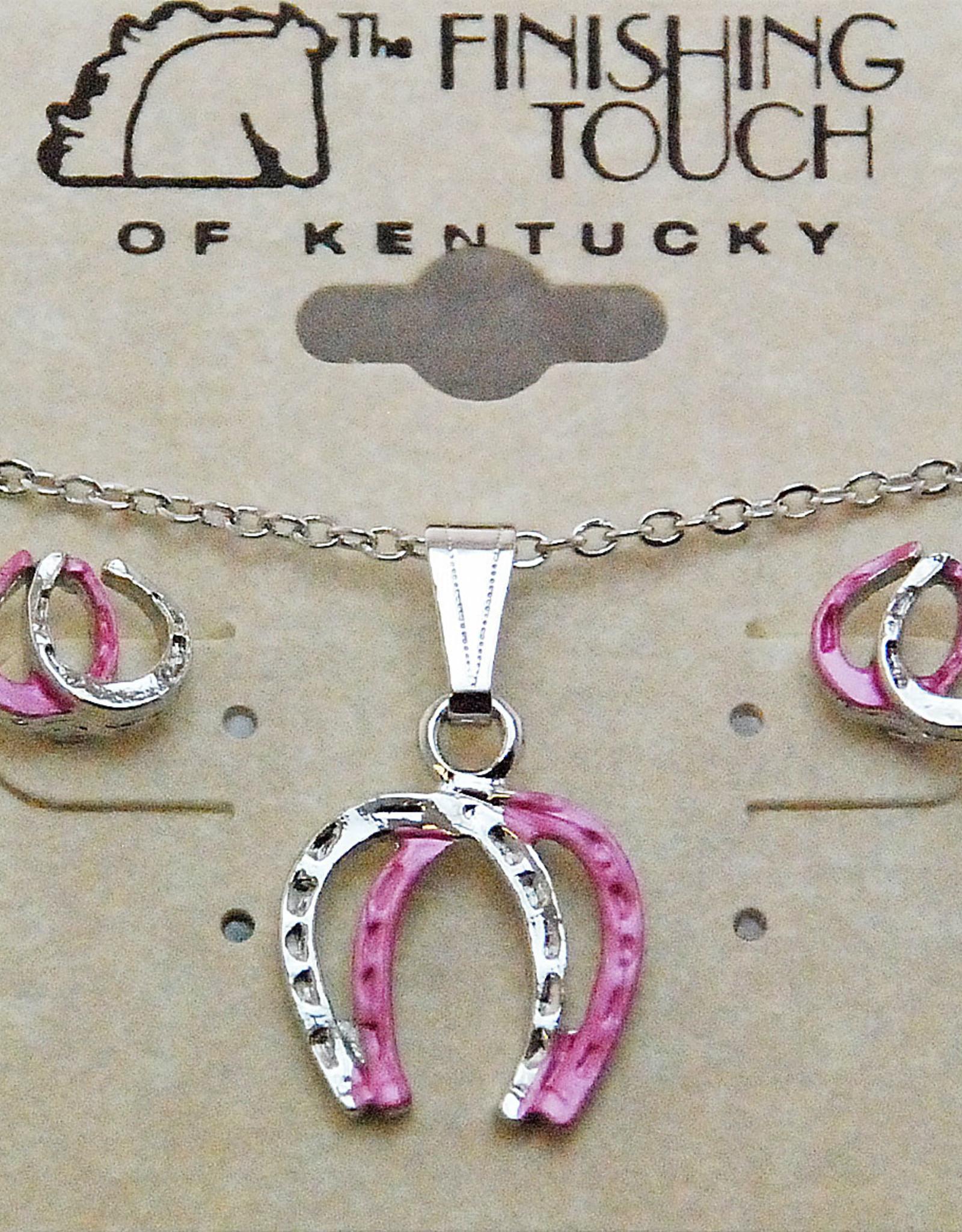 Double horseshoe 2 tone pink/silver color