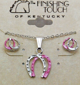 Double horseshoe 2 tone pink/silver color