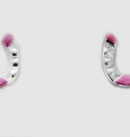 TWO-TONE HORSESHOE EARRING-ROSE