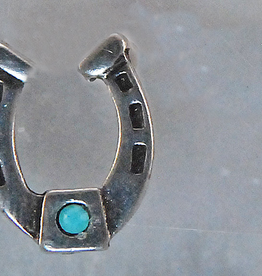 HORSE SHOE W/TURQ STONE EAR ANT