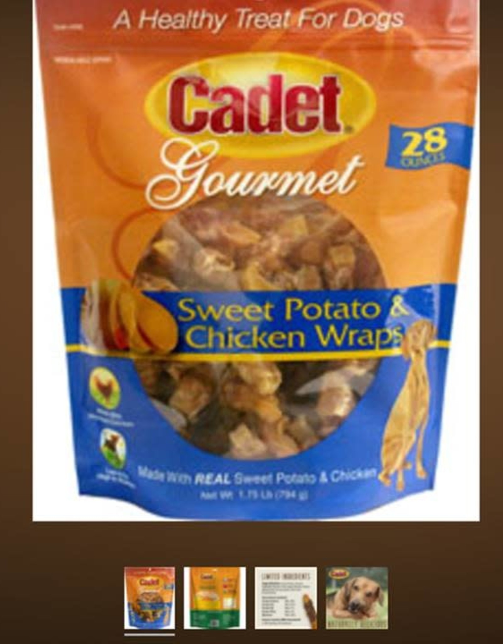 Cadet Gourmet Wraps Chicken/Sweet Potato 28oz