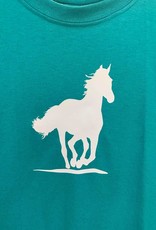 Child's T Shirt horse design white canter