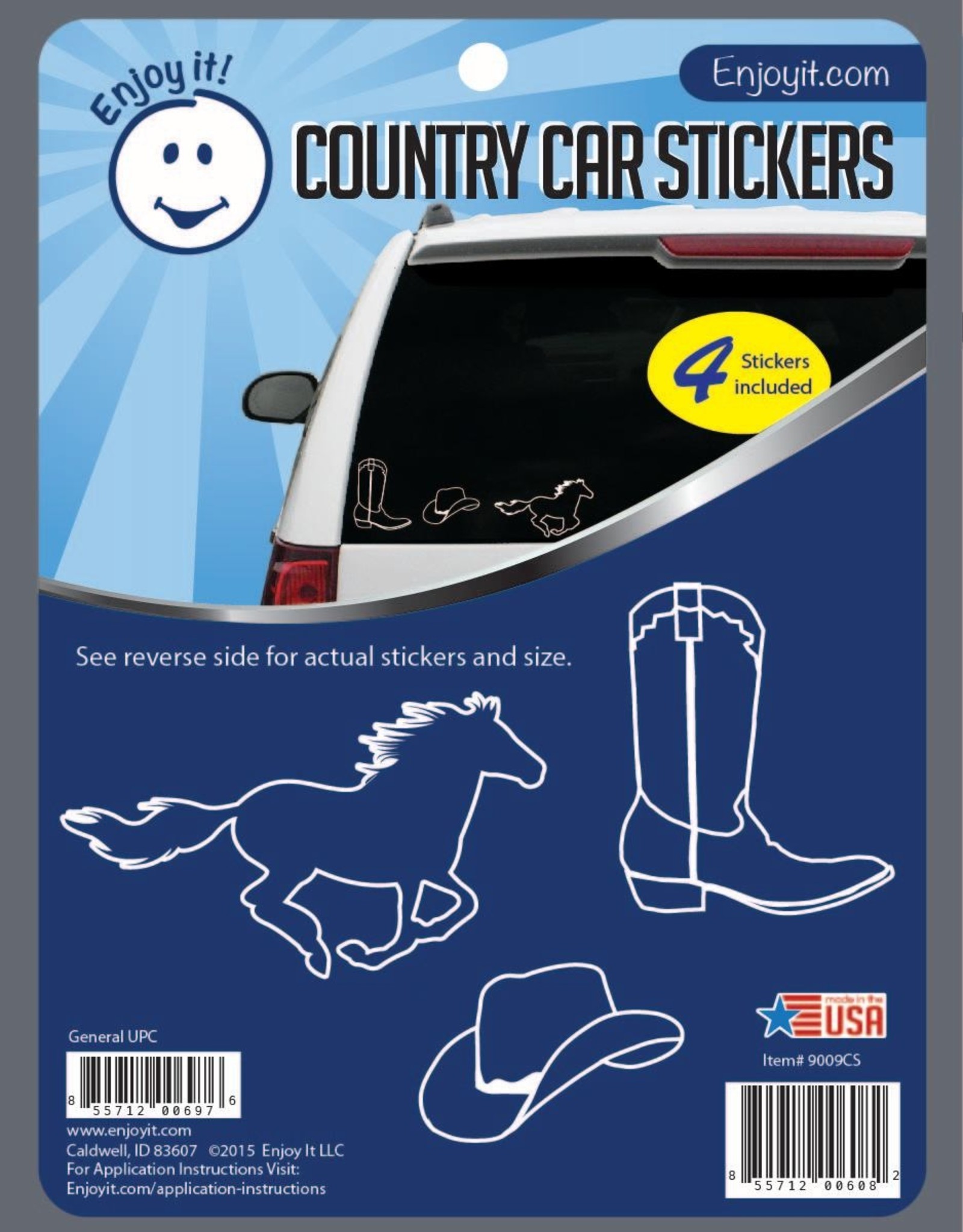 Country Car Stickers - set of 4