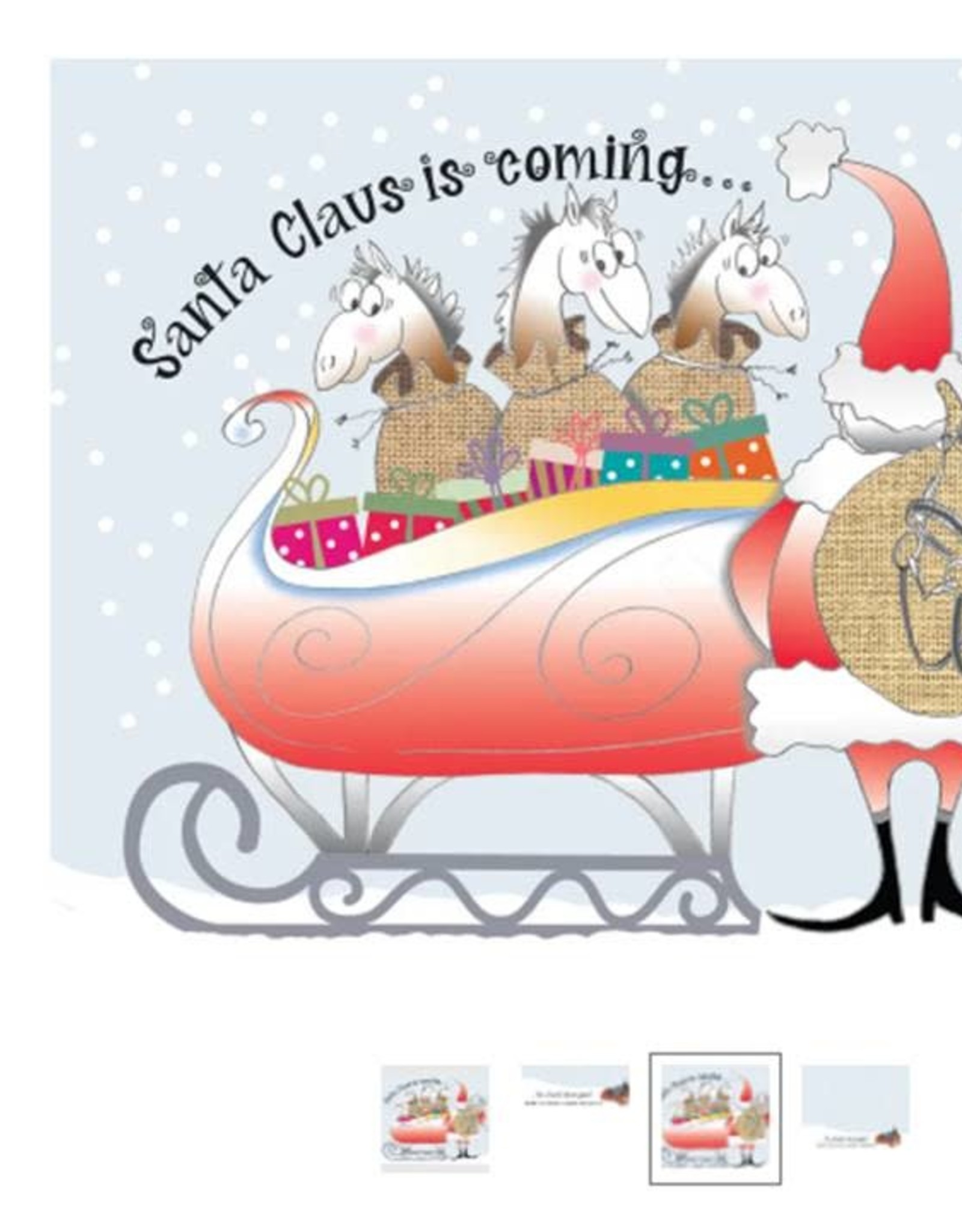 Horse Hollow Press Christmas Card: Santa Claus is coming...