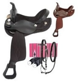 Tough 1 Eclipse by Tough 1 Round Skirt Trail Saddle 5 Piece Package 16"
