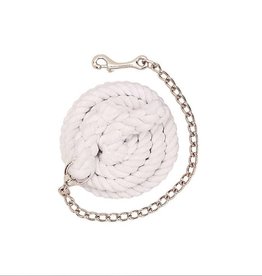Weaver Leather White Cotton Lead Rope with Nickel Plated Chain and Snap