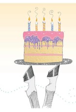 Horse Hollow Press Birthday Card: Cake Served by a Horse