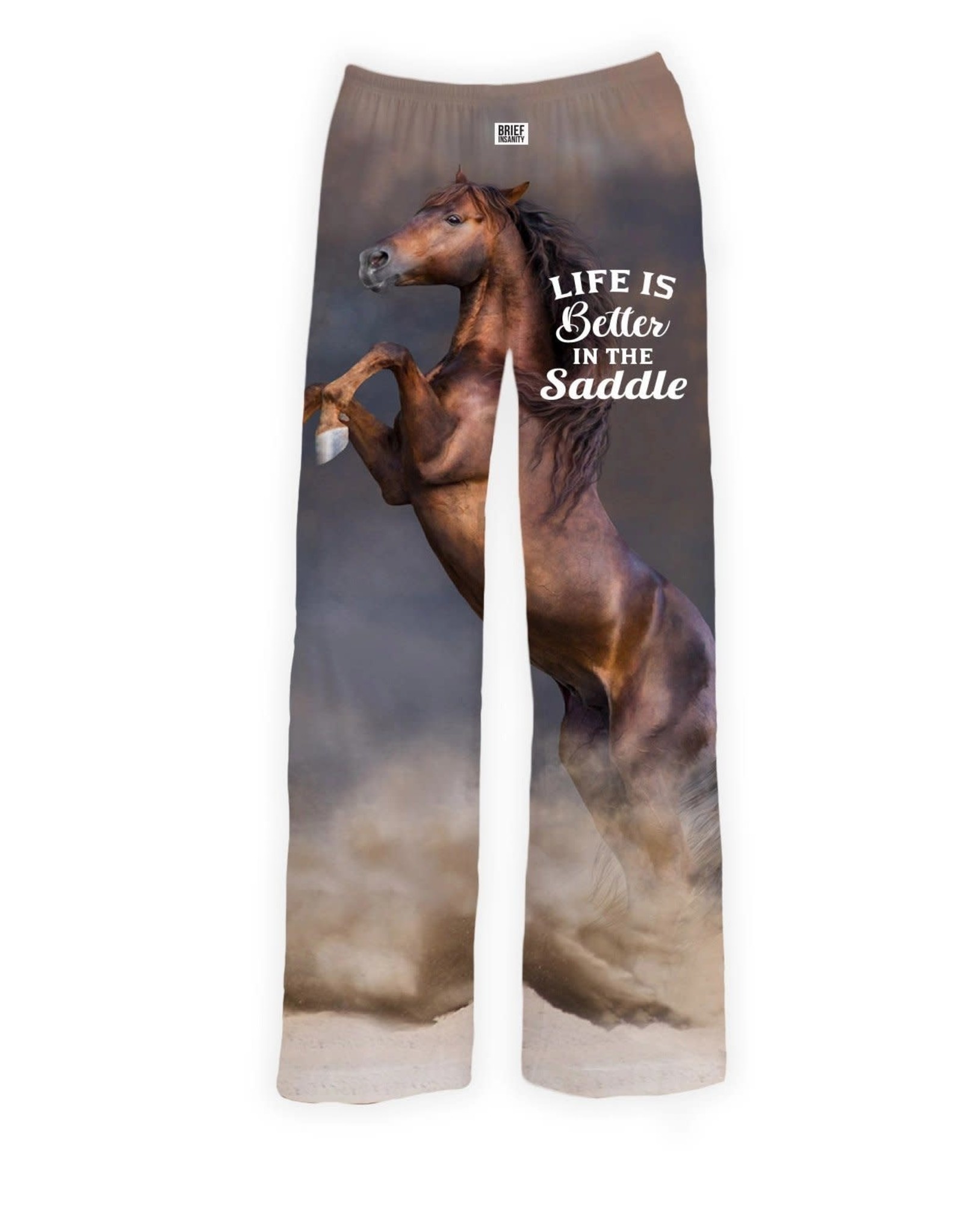 Brief Insanity Life In The Saddle - Horse Lounge Pants