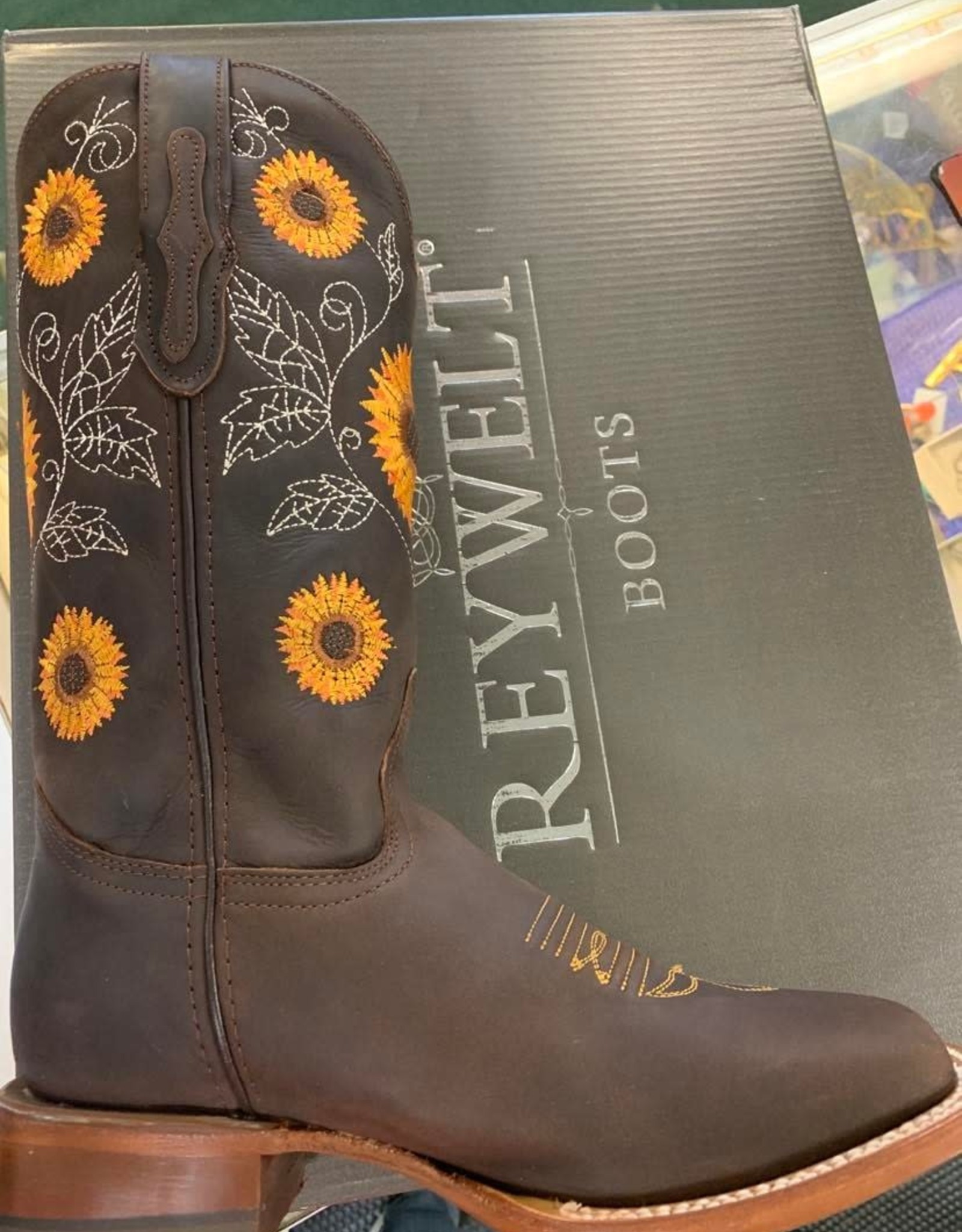 AJ Western Wear Western Boot Brown Sunflower