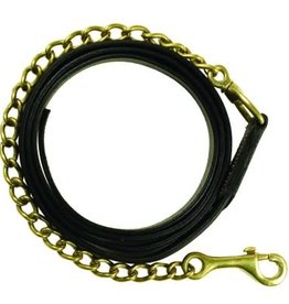 7-Feet 30-Inch Perris Rolled Leather Lead with 30-Inch Solid Brass Chain 