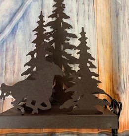 Lighted Metal Horse Tree Decor