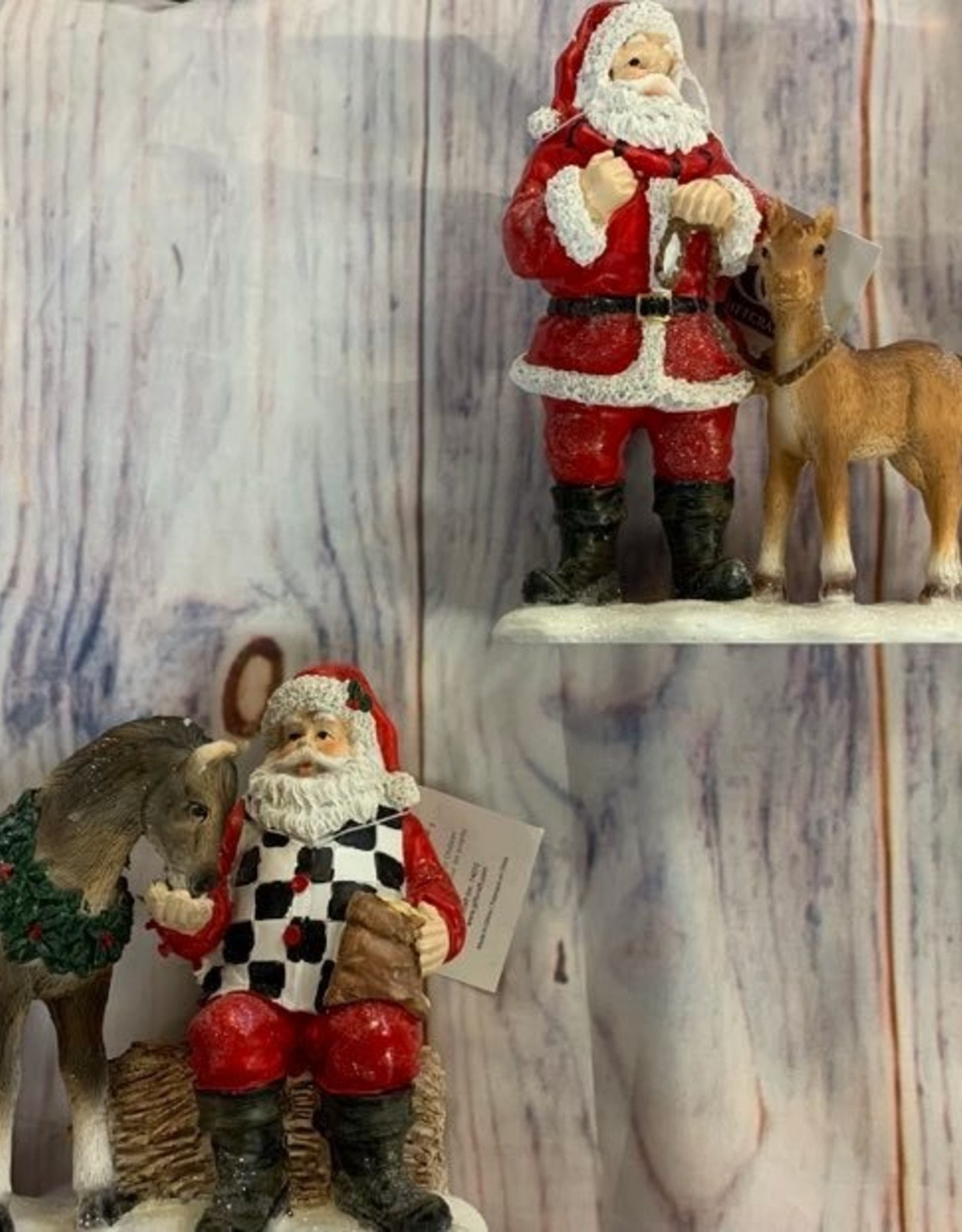 Giftcraft Polyresin Santa w/ horse 2 asst