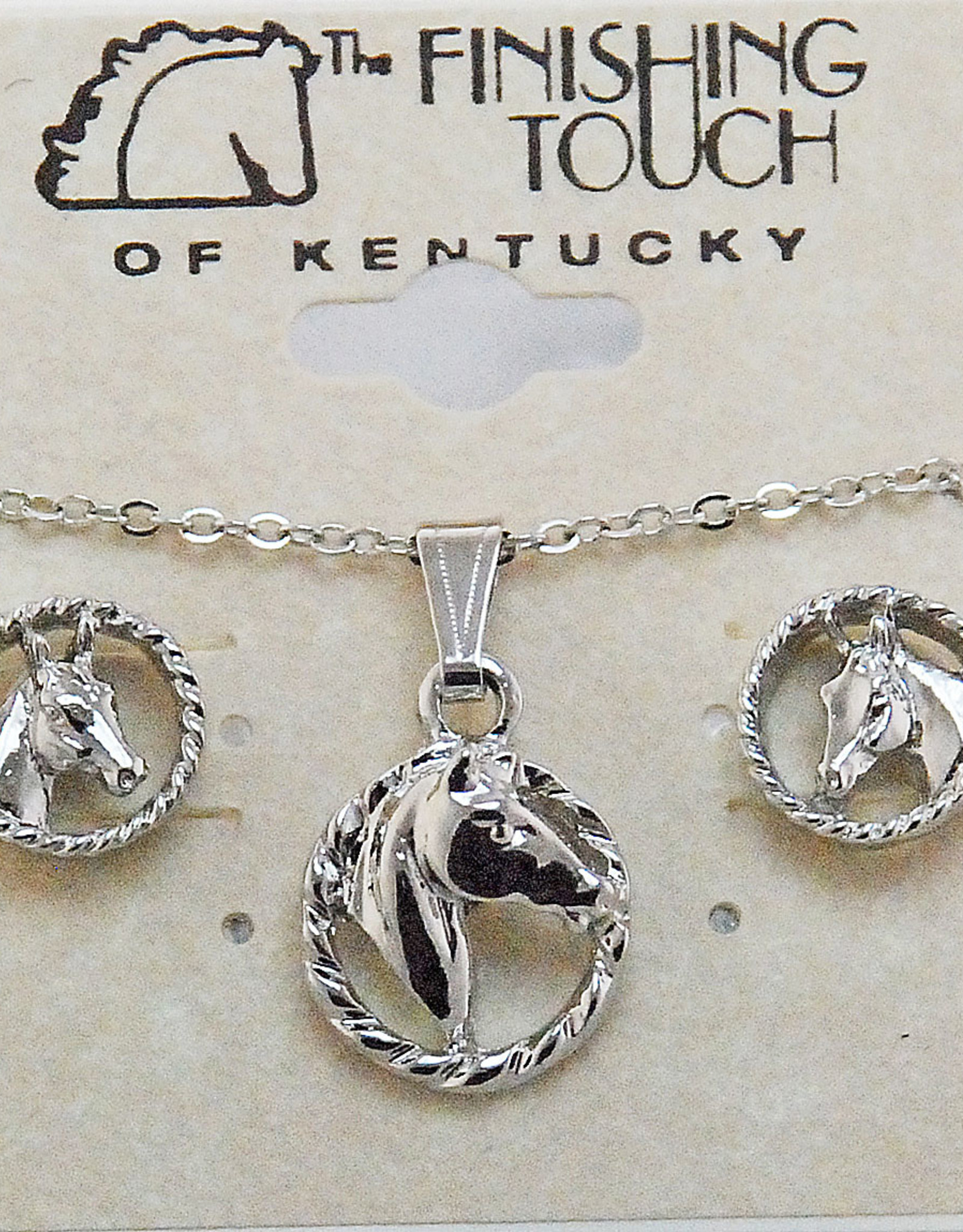 Horse head in rope necklace/earring gift set