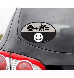 Horse Hollow Press Oval Equestrian Horse Sticker: Frown + Ride = Smile