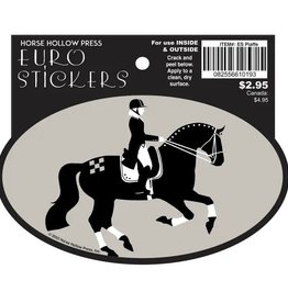 Horse Hollow Press Oval Equestrian Horse Sticker: Piaffe 2