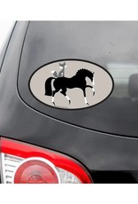 Horse Hollow Press Oval Equestrian Horse Sticker: Stylish Horse & Fox