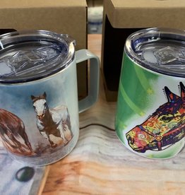 enjoy it 12 oz Stainless Mug with Horse Designs