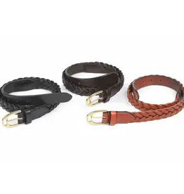 Plaited Leather Skinny Belt