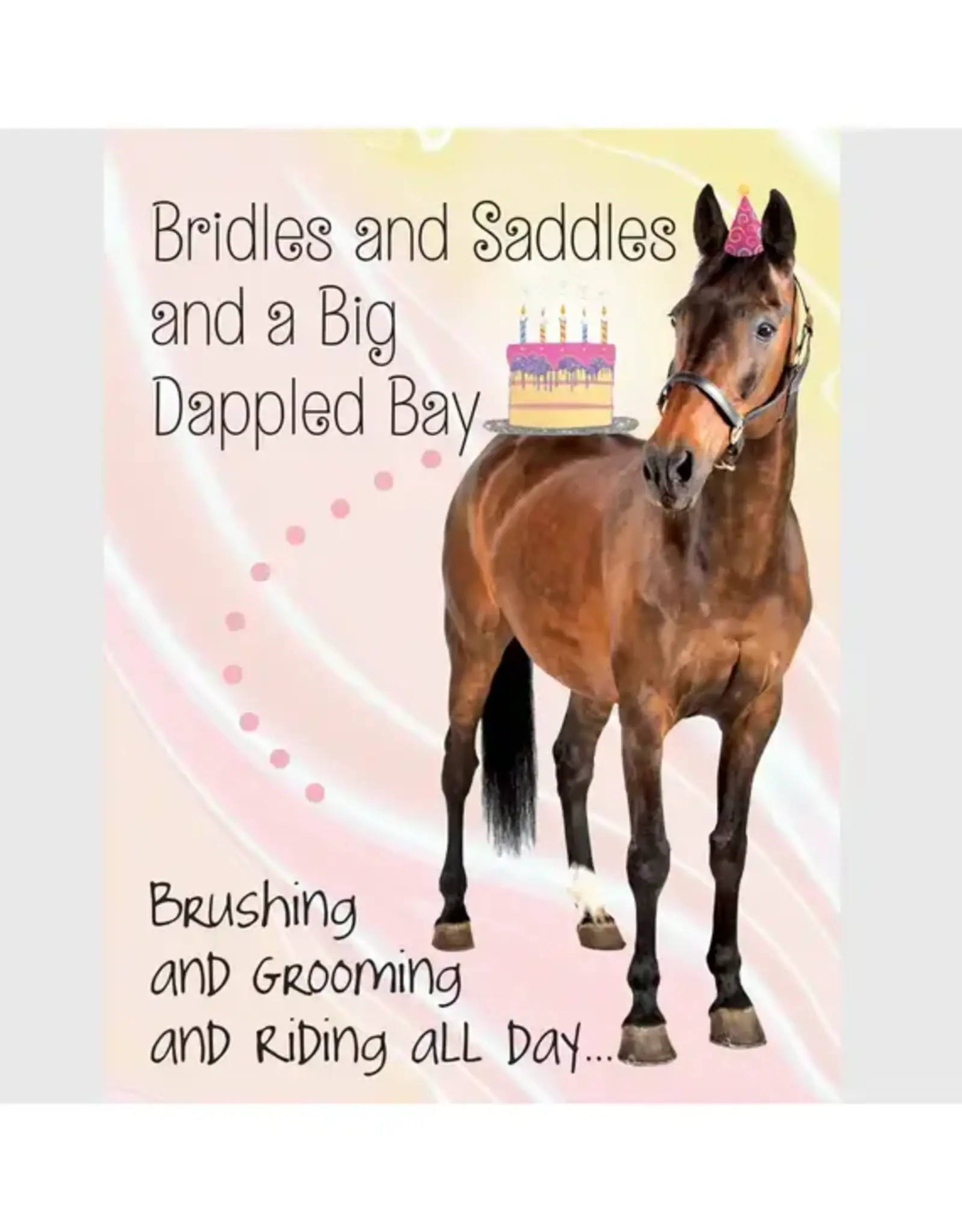 Horse Birthday Card: New Bridles & Saddles ...Dapple Bay