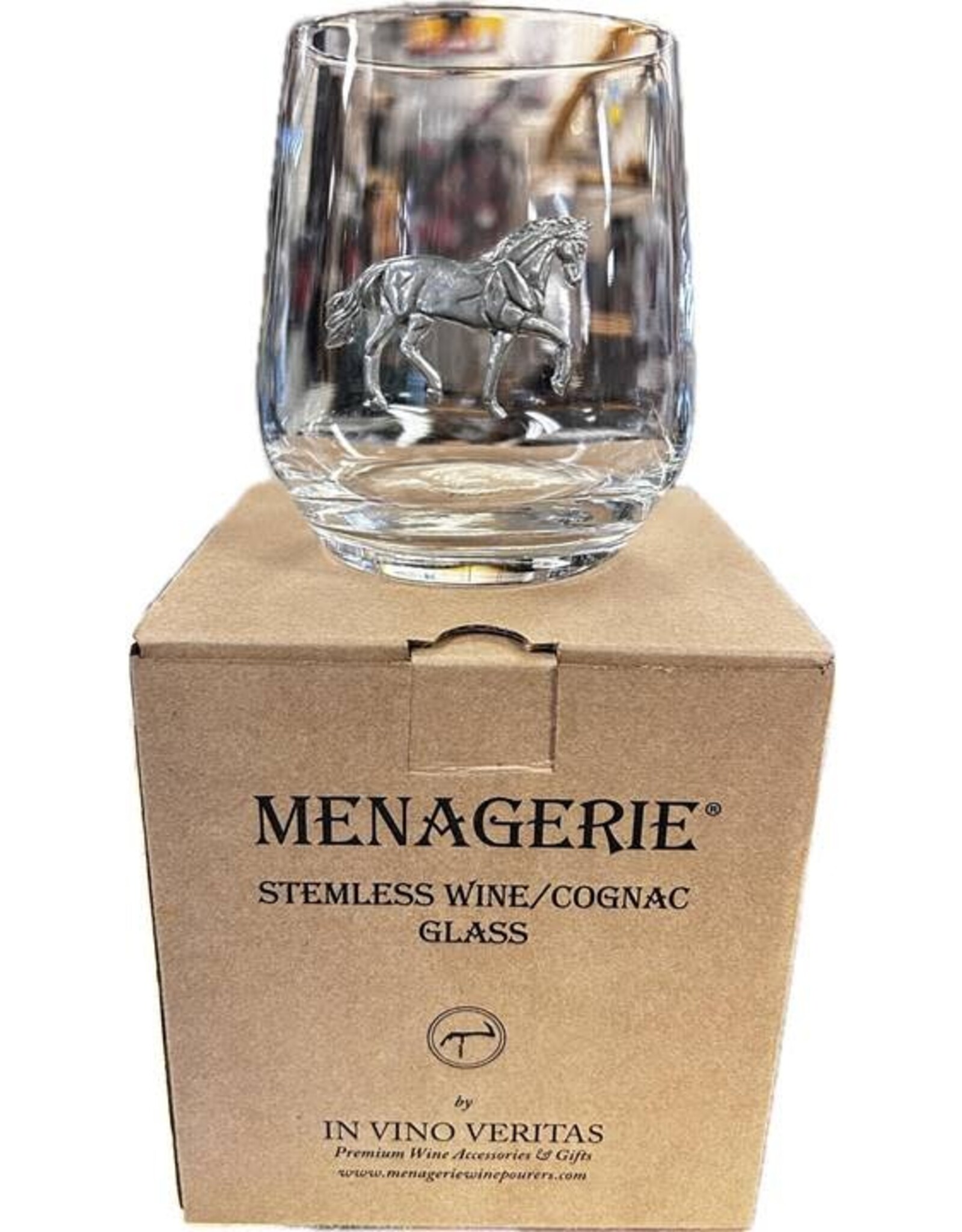 Menagerie Horse Stemless Wine Glass