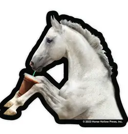 3" Horse Drinking Coffee Sticker