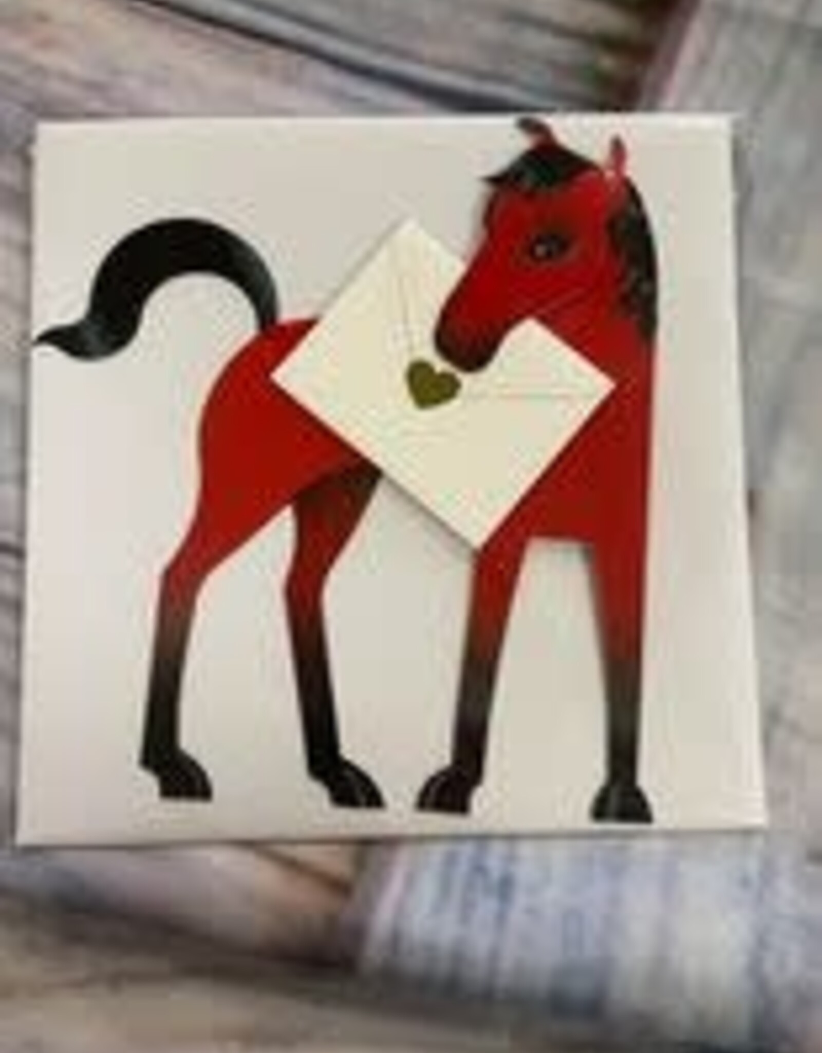 Chestnut Horse 3D Card