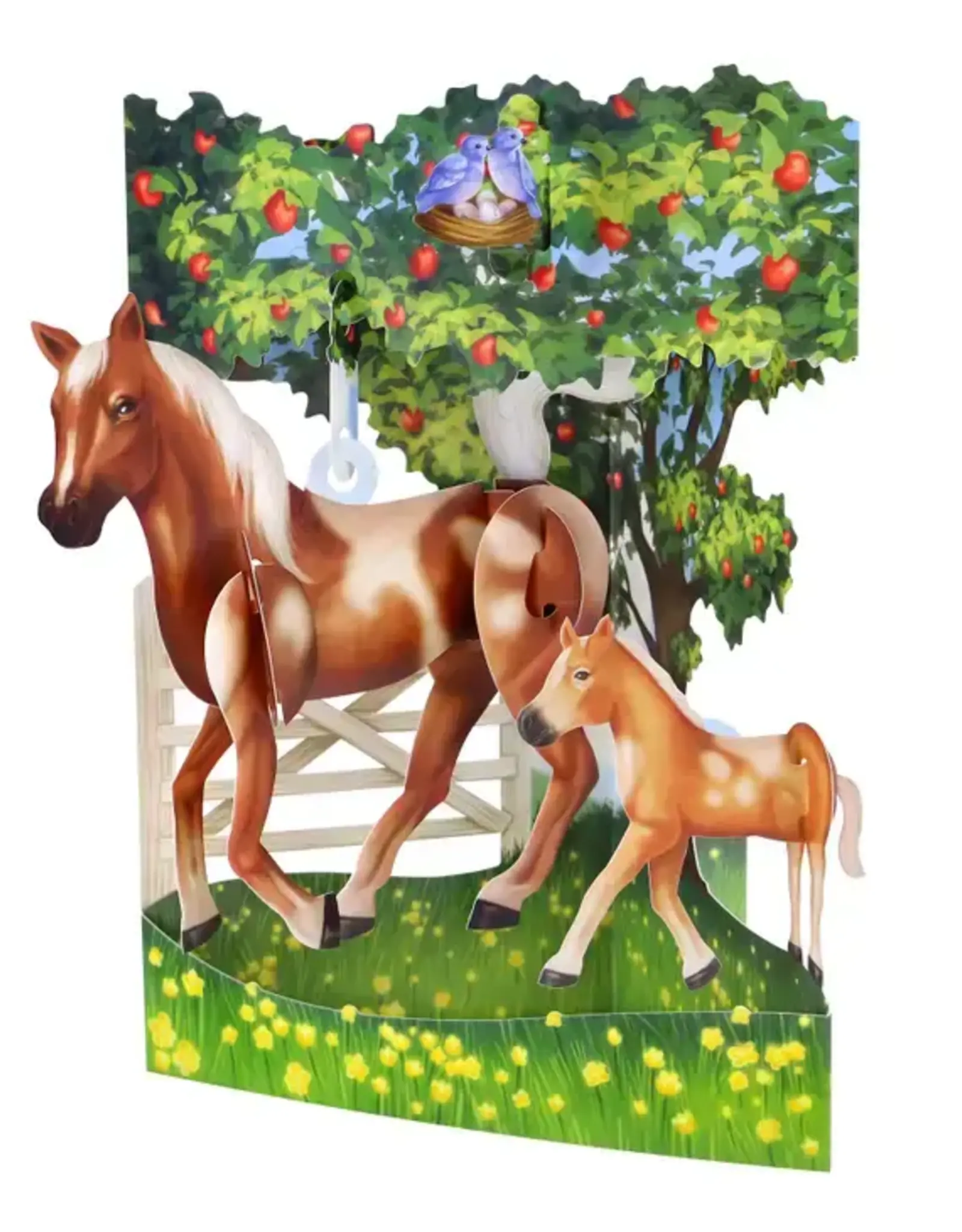 Horse and Foal Interactive 3D Swing Cards