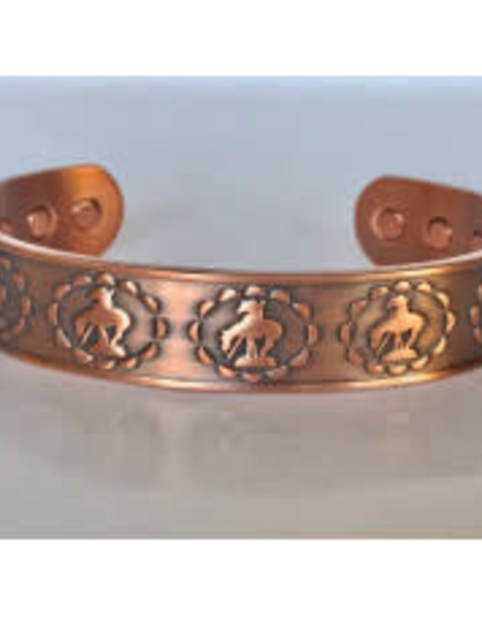 Copper cuff bracelet with magnets -horse