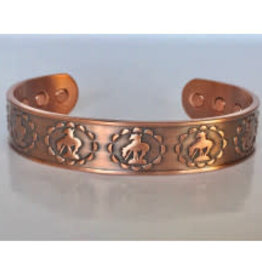 Copper cuff bracelet with magnets -horse