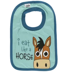 lazy One Eat Like a Horse Blue Infant Bib